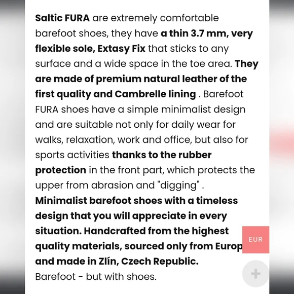 Saltic Fura Minimalist Barefoot shoe black nappa leather size EU 37 - Picture 11 of 13